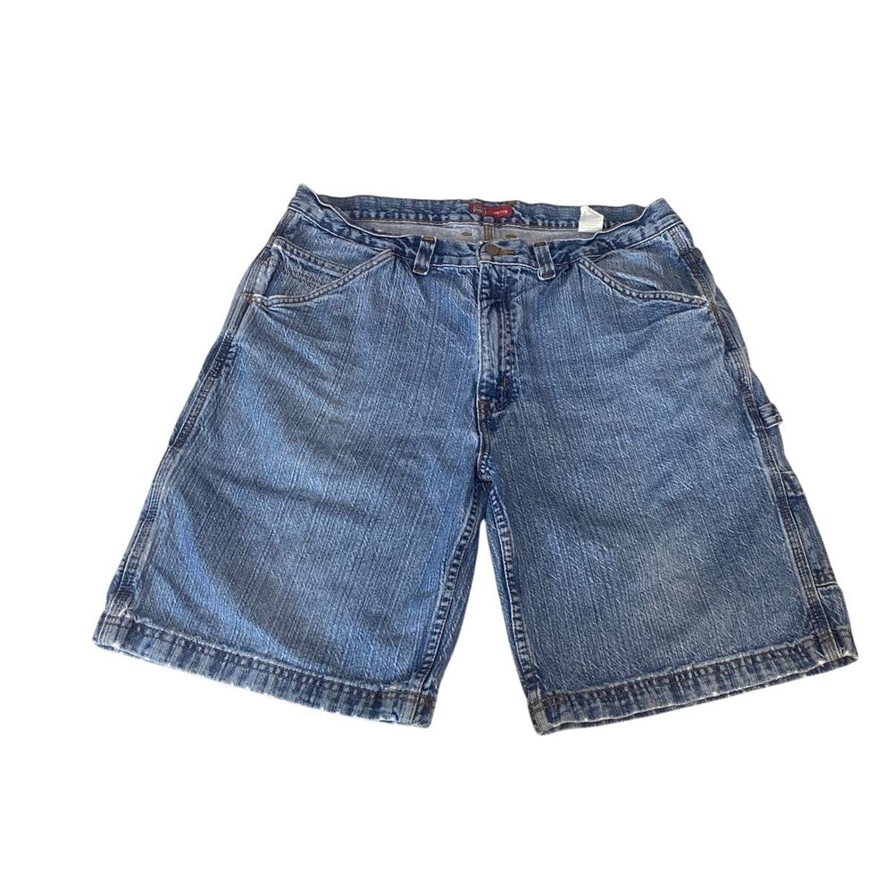 Vintage Faded Glory Carpenter Denim Shorts Men's Size 36 Blue Jean Y2K 2006